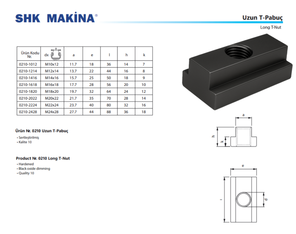 Uzun T-Pabuç / Long T-Nut
