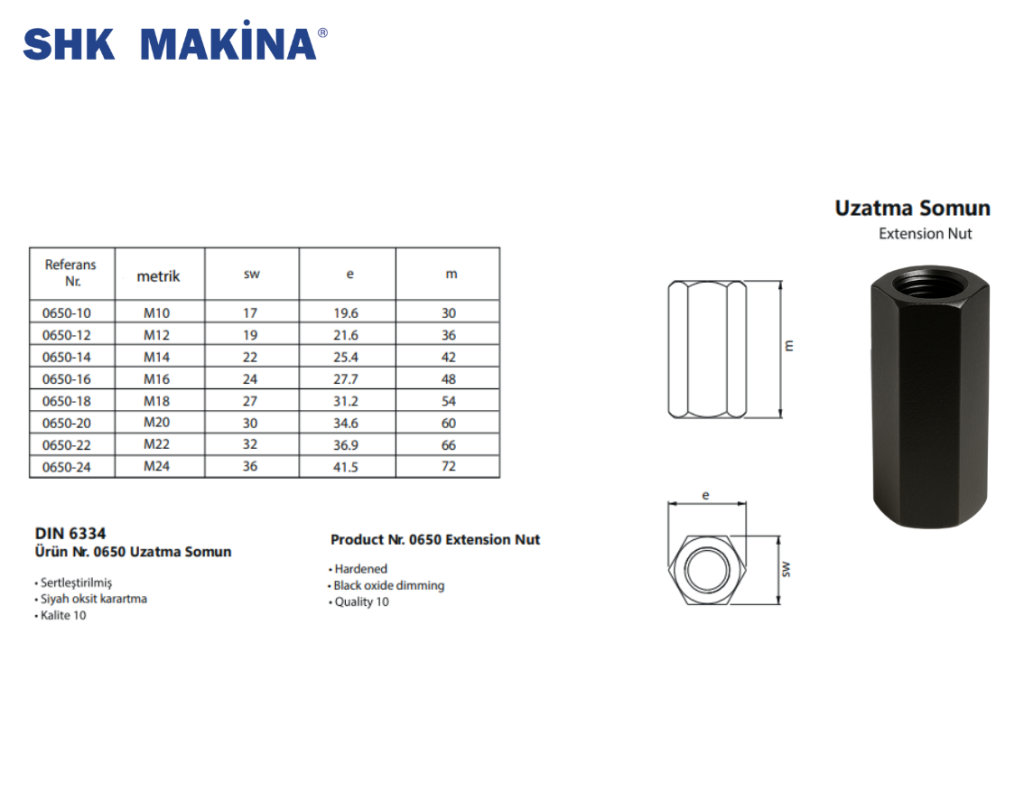 Uzatma Somun / Extension Nut
